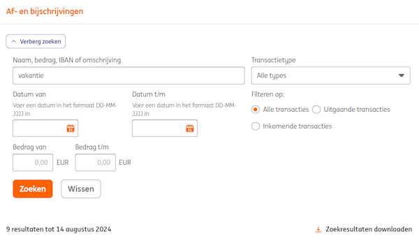 Meer af- en bijschrijvingen opzoeken